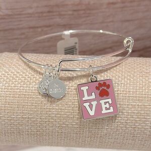 Alex and Ani Stamp of Love Paw Charm Bangle Bracelet